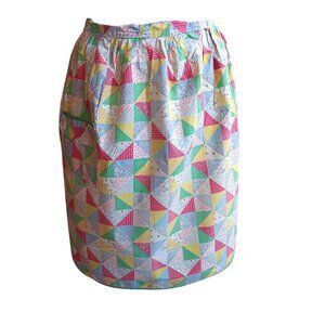 1OF1 Vintage 1950's Apron Patchwork Cotton Wrap Adjustable Tie Waist Geometric
